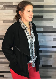 Faux Suede Zipper Jacket