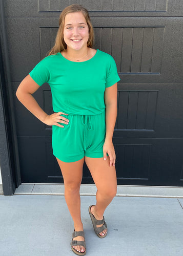 Basic Kelly Green Romper
