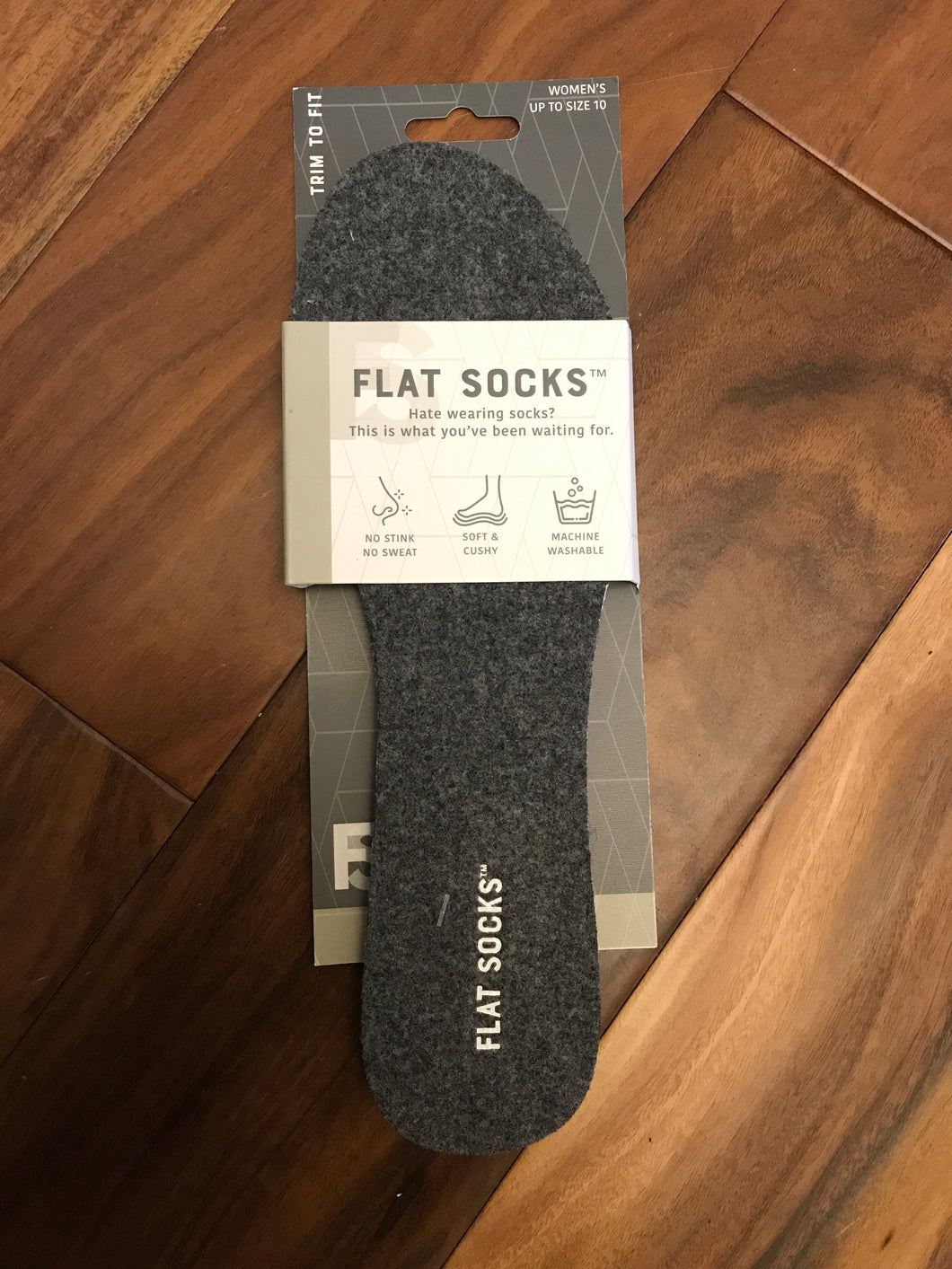 Flat Socks- dark heather grey micro wool