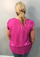 Plum Flutter Sleeve Blouse Plus Sizes