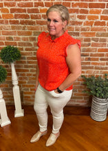 Polka Dot Flutter Sleeve Blouse PLUS