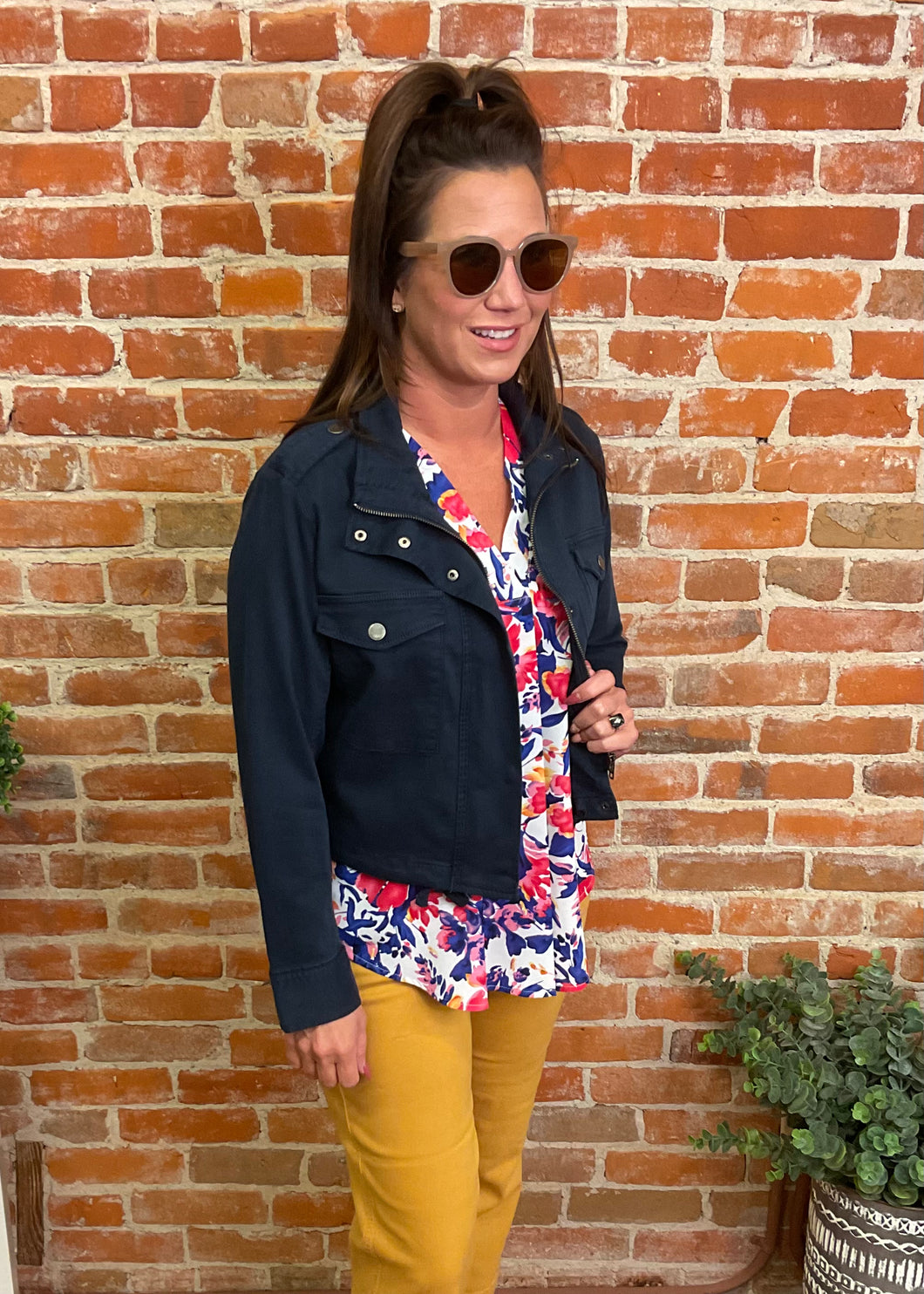 Royal Blue & Fuchsia Floral Tank
