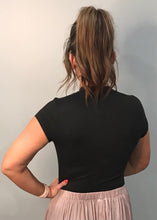 Black Mock Neck Bodysuit