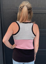 Black & Mauve Color Block Tank