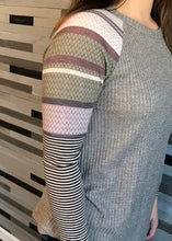 Mocha, Olive, & Eggplant Raglan Top
