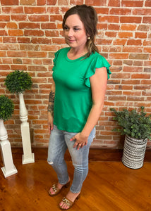 Short Flutter Sleeve Tee