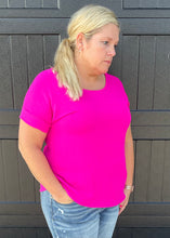 Hot Pink Short Sleeve Blouse