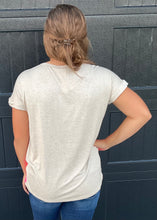 Oatmeal & Hot Pink Color Block Top