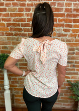 Keyhole Tie Polka Dot Top