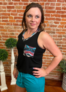 Aztec Pocket Racerback Top