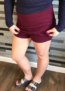 Burgundy Basic Skort