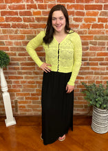 Lemon Pointelle Button Down Cardigan