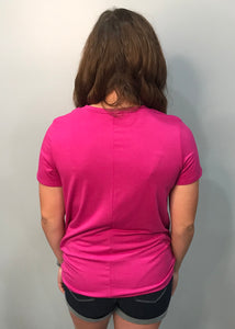 Fuchsia Twist Front Top