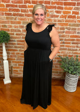 Black Maxi Dress with Flutter Sleeves