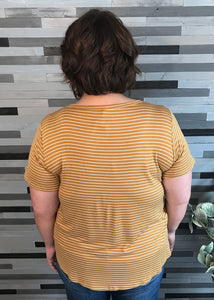 Mustard & Ivory Striped Top