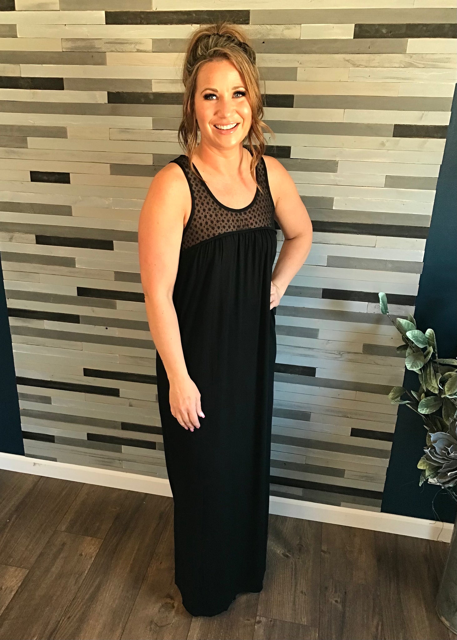 black lace top maxi dress Black Lace Maxi Dress