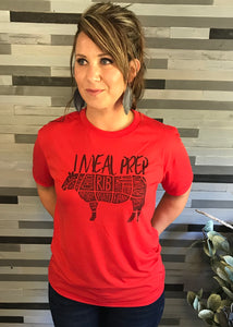 Red "I Meal Prep" Tee
