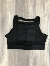 Black Strappy Back Sports Bra