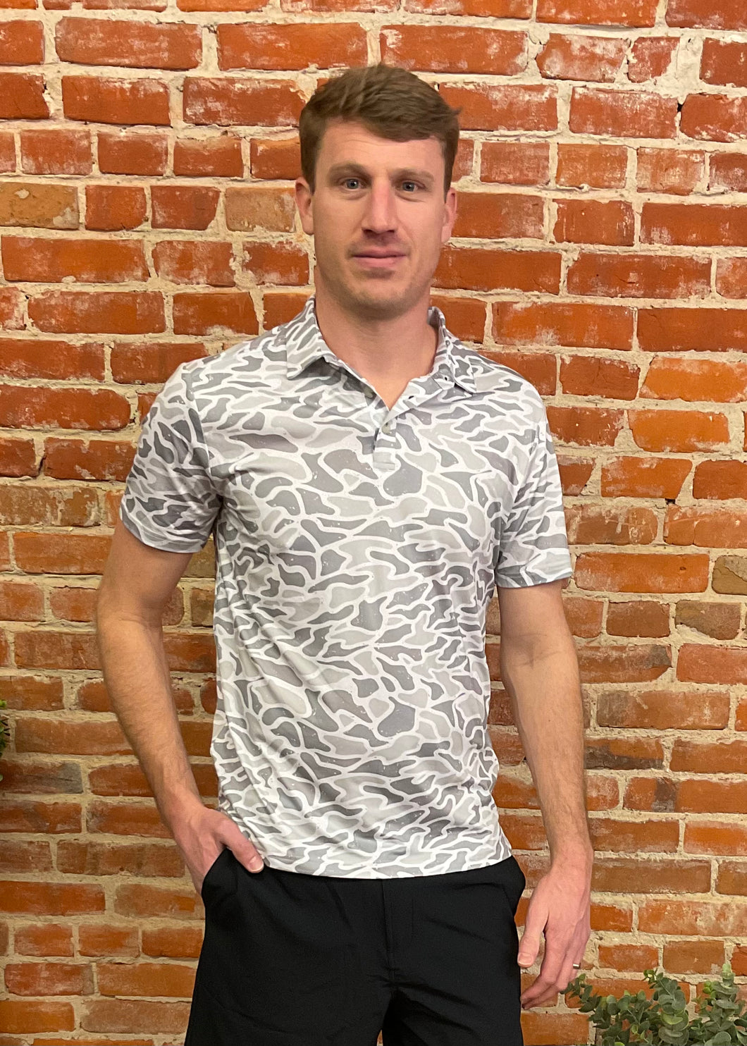 Grey Camo Performance Polo MEN'S